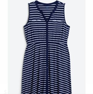 Market & Spruce Lanky Knit Dress Navy Blue and White Stripes Size 1X